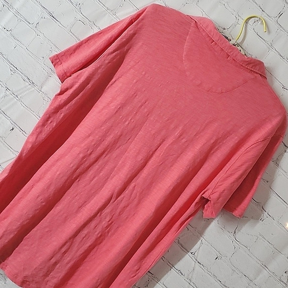 Simply Southern Coral Salmon Collared Two Button Polo Shirt Cotton Mens Size XL - Picture 8 of 11